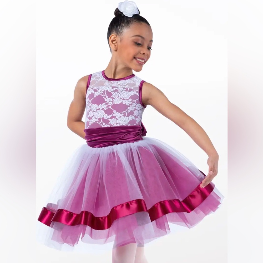 Weissman style 12448 “Train Bleu” in Mulberry size SC dance/ballet costume NWT.